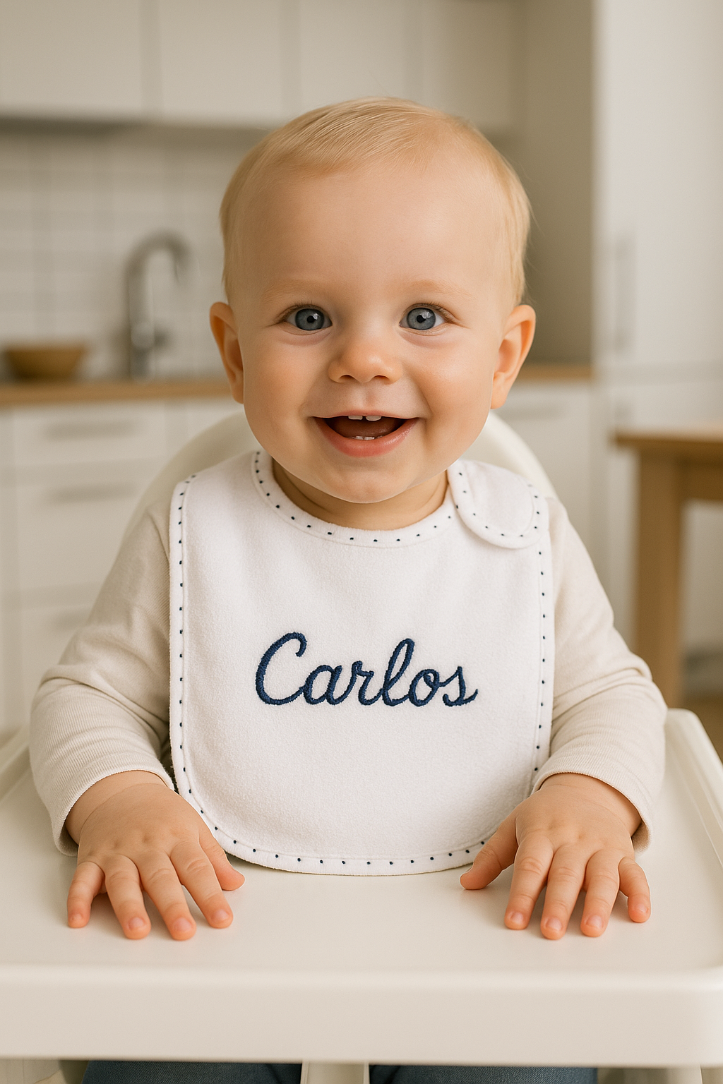 Pack 3 baberos de rizo personalizados con el nombre