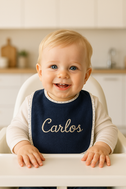 Pack 3 baberos de rizo personalizados con el nombre