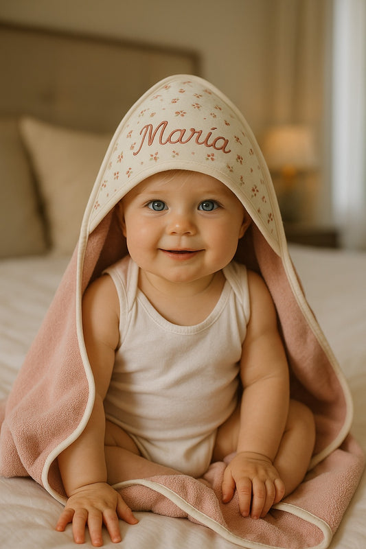 Toalla de baño con capucha personalizada – 100% Algodón (75x75 cm)