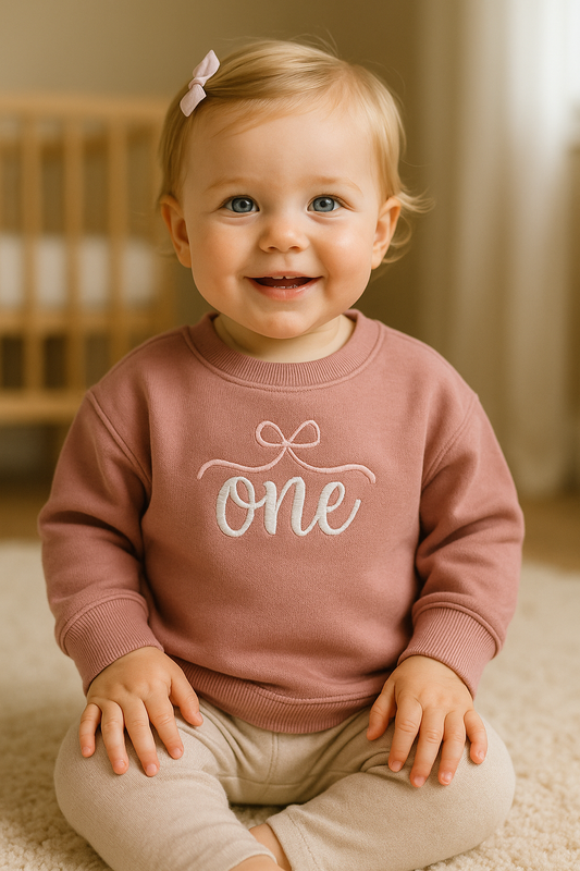 Sudadera “One” – Especial Primer Cumpleaños TALLA ÚNICA 12/18 meses
