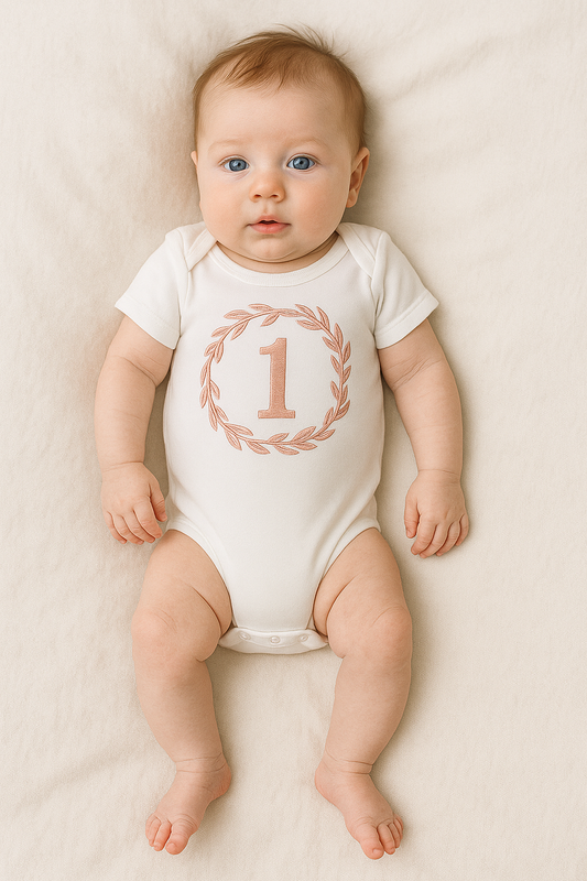 Pack 12 Bodies Bordados “Mes a Mes” – 100% algodón