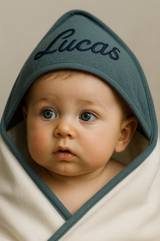Toalla de baño con capucha personalizada – 100% Algodón (75x75 cm)