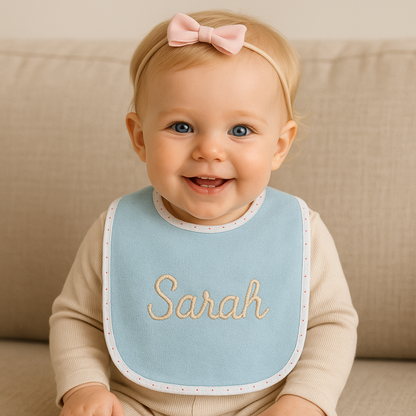 Pack 3 baberos de rizo personalizados con el nombre