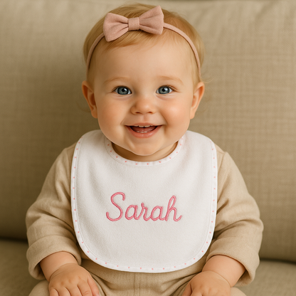 Pack 3 baberos de rizo personalizados con el nombre