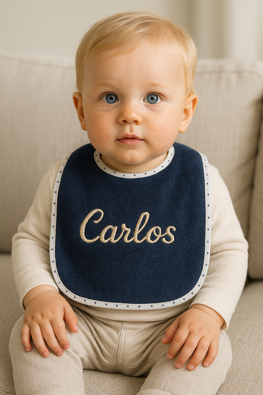 Pack 3 baberos de rizo personalizados con el nombre