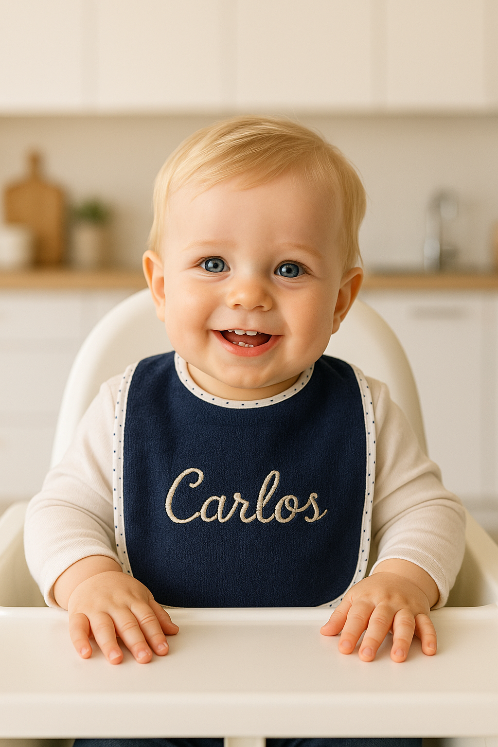 Pack 3 baberos de rizo personalizados con el nombre