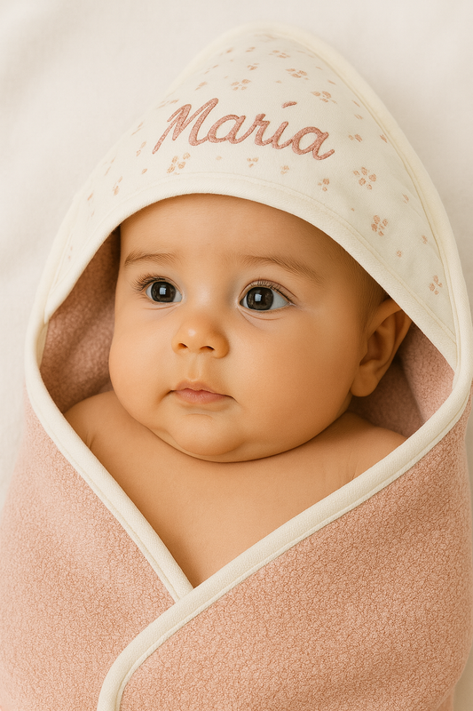 Toalla de baño con capucha personalizada – 100% Algodón (75x75 cm)