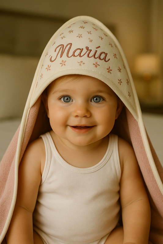 Toalla de baño con capucha personalizada – 100% Algodón (75x75 cm)